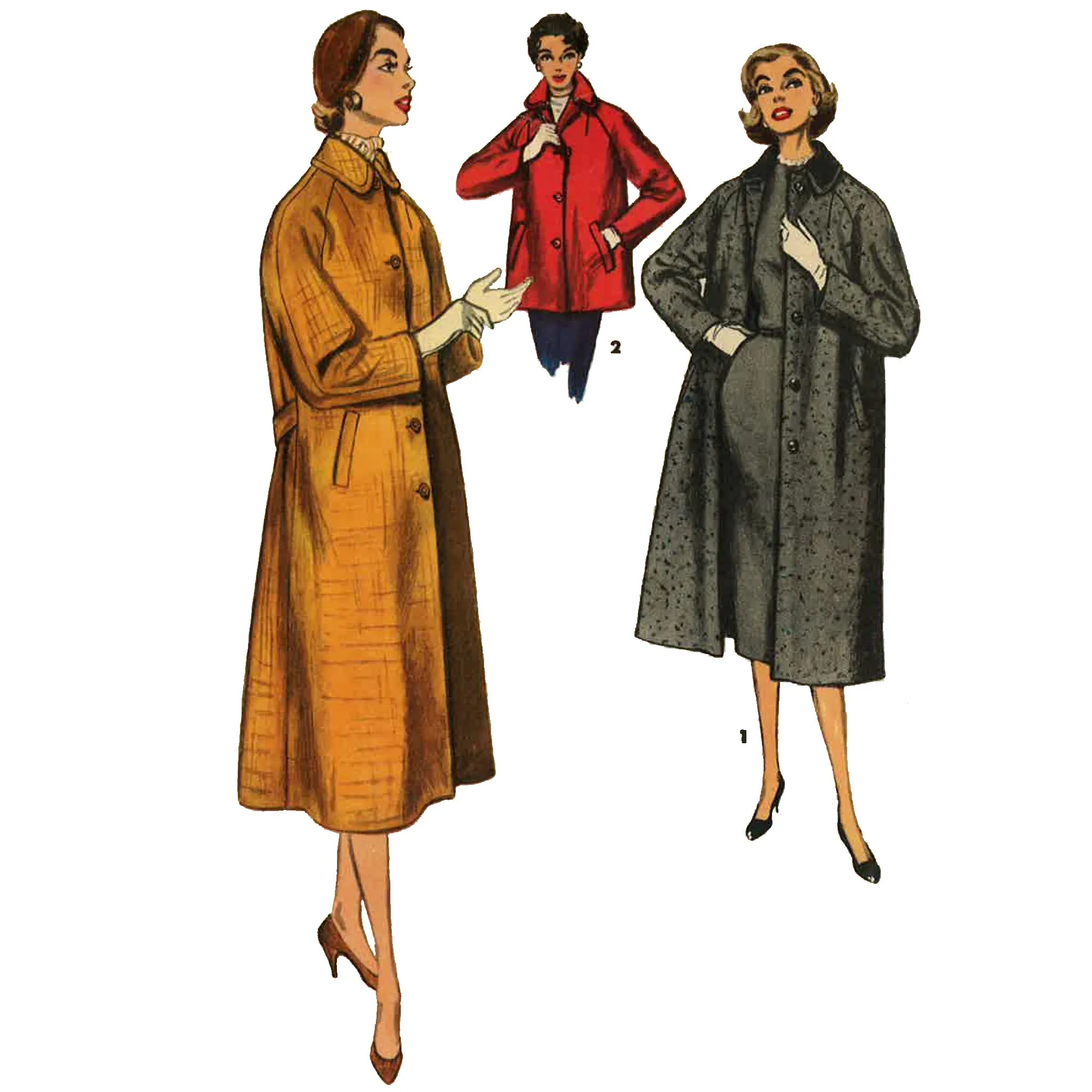 1950s Sewing Pattern, Women's Street Coat - Bust 32" (81.3cm)