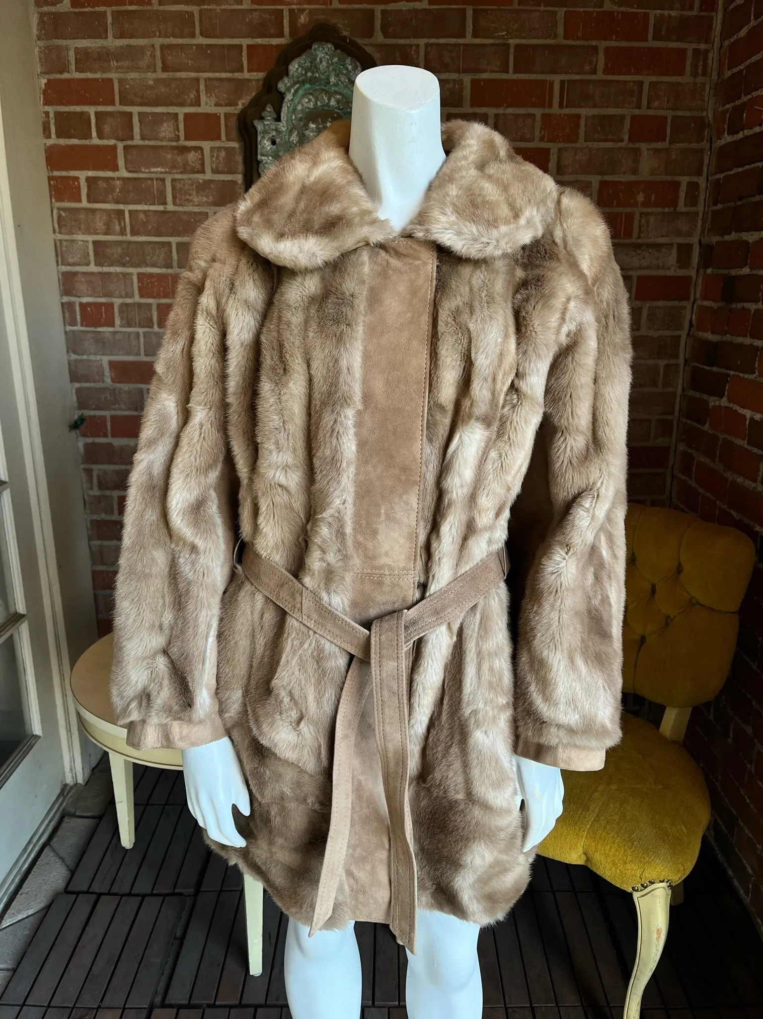 1970s Lilli Ann Faux Fur Suede Coat