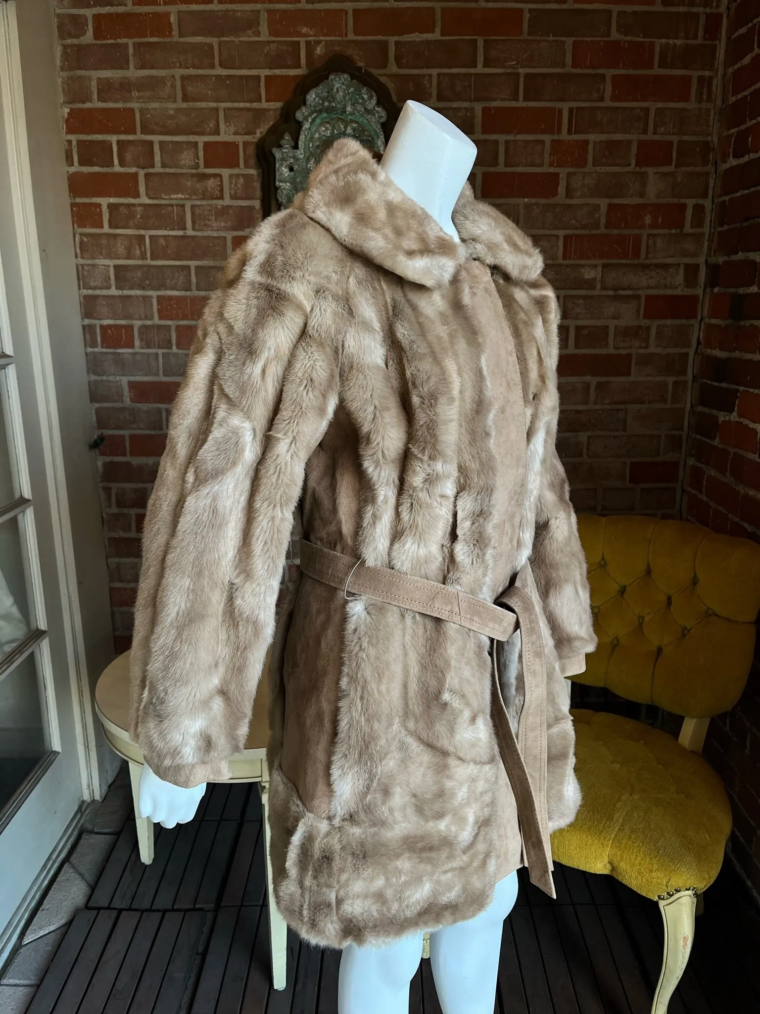 1970s Lilli Ann Faux Fur Suede Coat