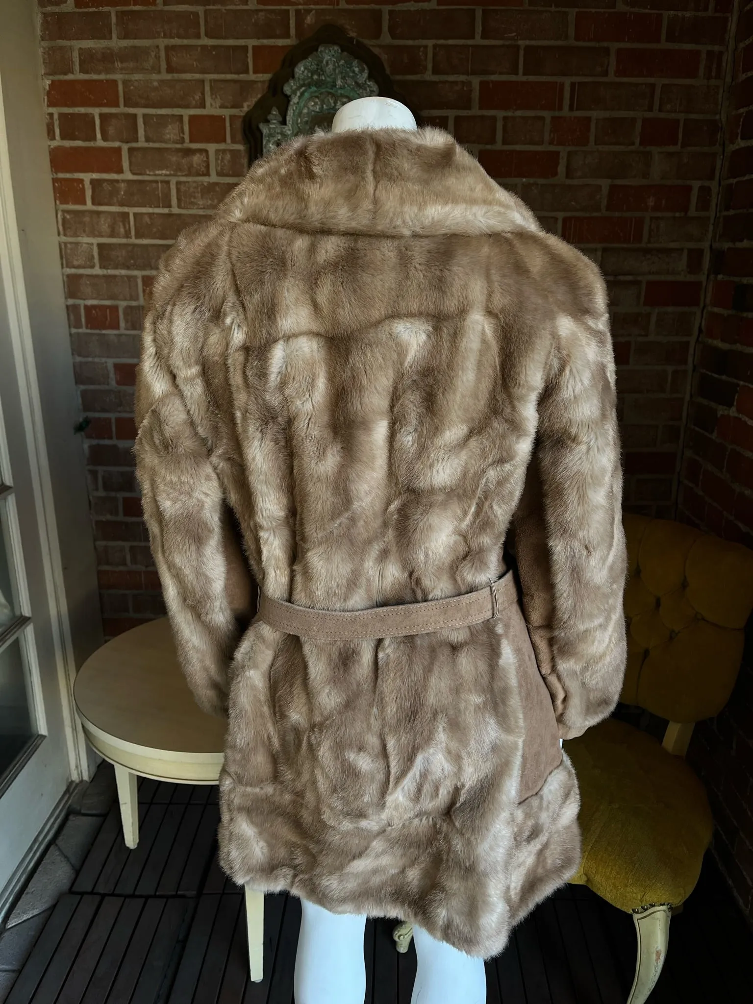 1970s Lilli Ann Faux Fur Suede Coat