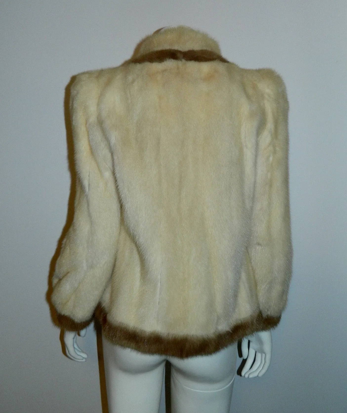 1970s mink jacket / vintage short coat pearl mink Palomino trim XS - S