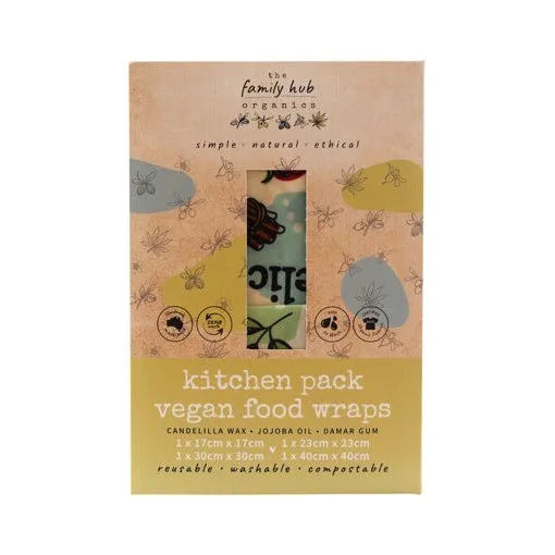 ***20% OFF***The Family Hub Organics Vegan Food Wraps Kitchen Set (S, M, L & XL)