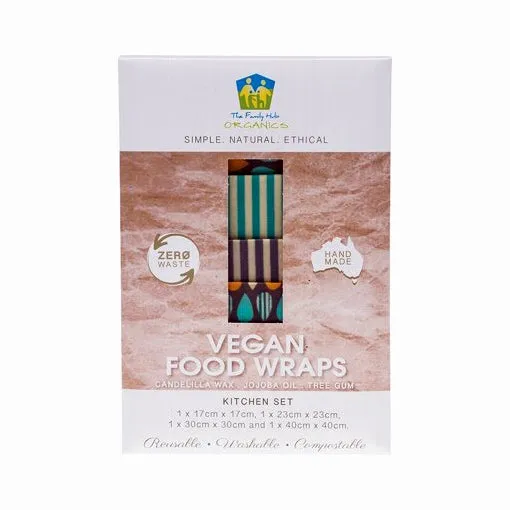 ***20% OFF***The Family Hub Organics Vegan Food Wraps Kitchen Set (S, M, L & XL)