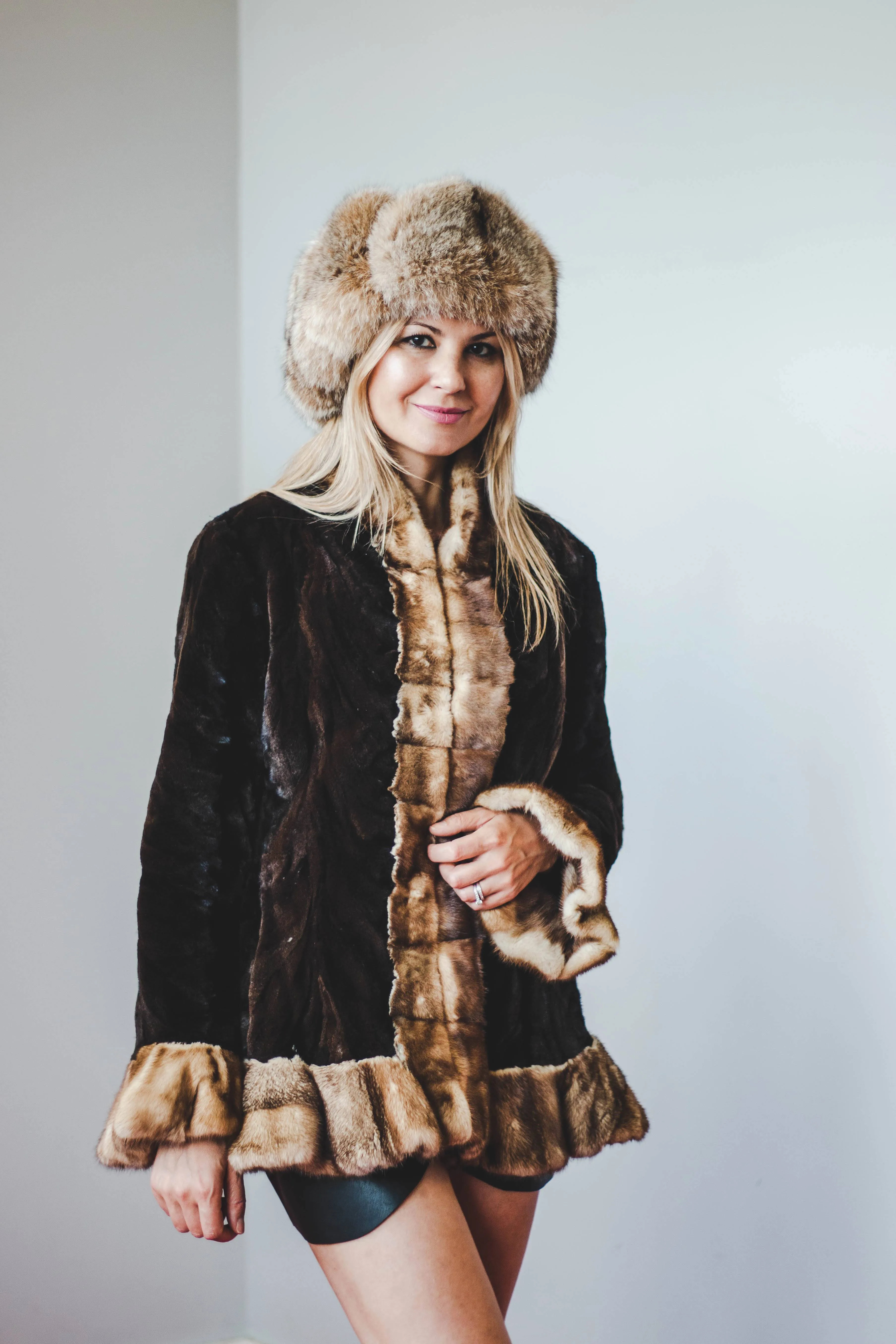 53 | Mink Fur Jacket With Ruffled Mink Fur Trim