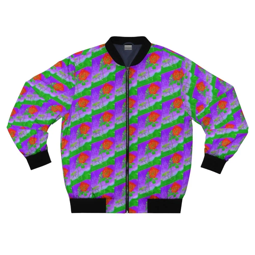 Acid Rose Bomber Jacket - Floral Bomber Jacket