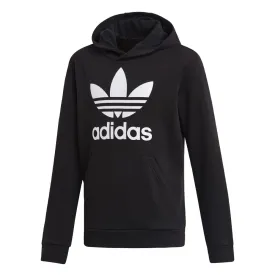 adidas Originals unisex child Trefoil Hoodie Sweatshirt Black & White Medium US