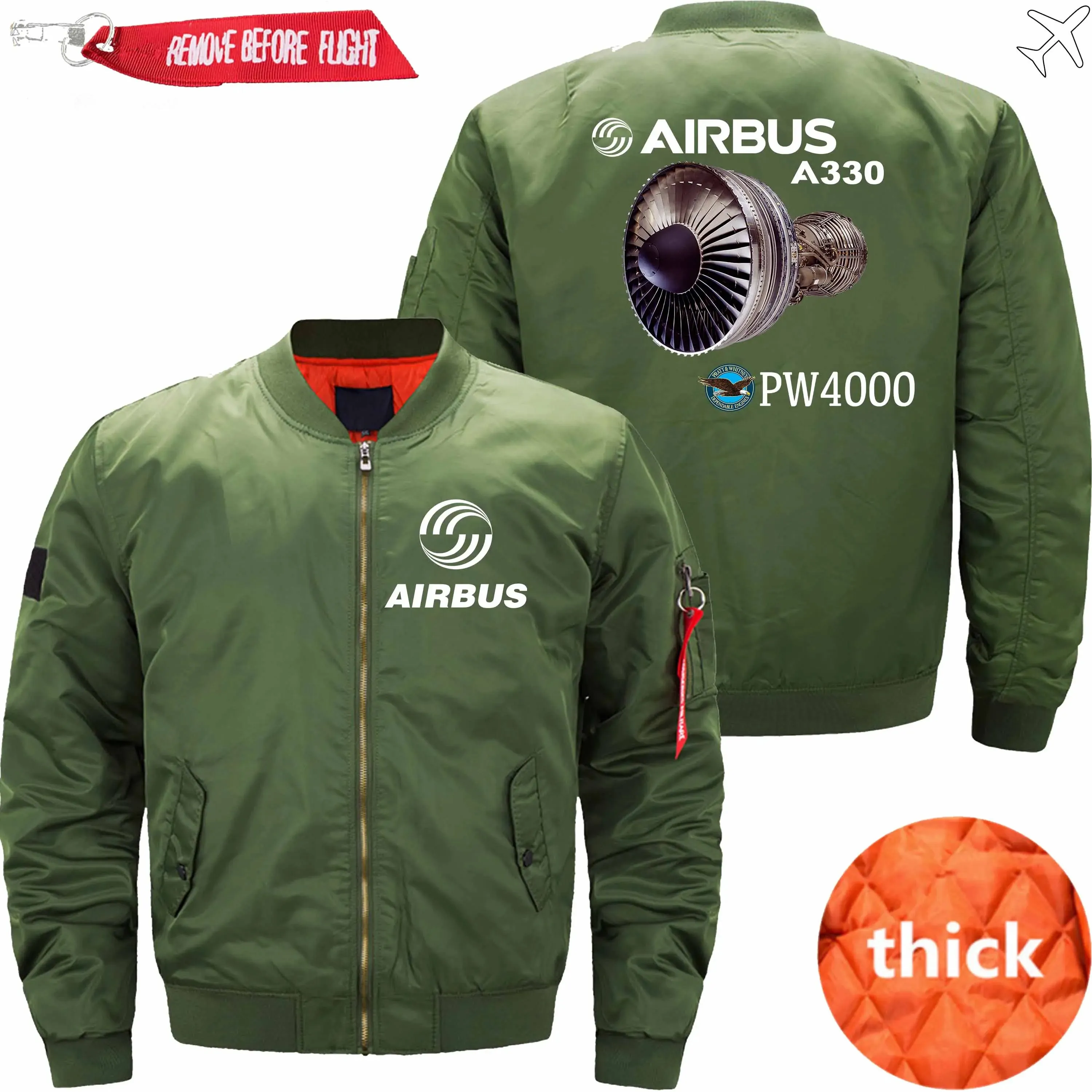 AIRBUS A330 PRATT & WHITNEY PW4000 ENGINE BOMBER FLIGHT AVIATOR JACKET