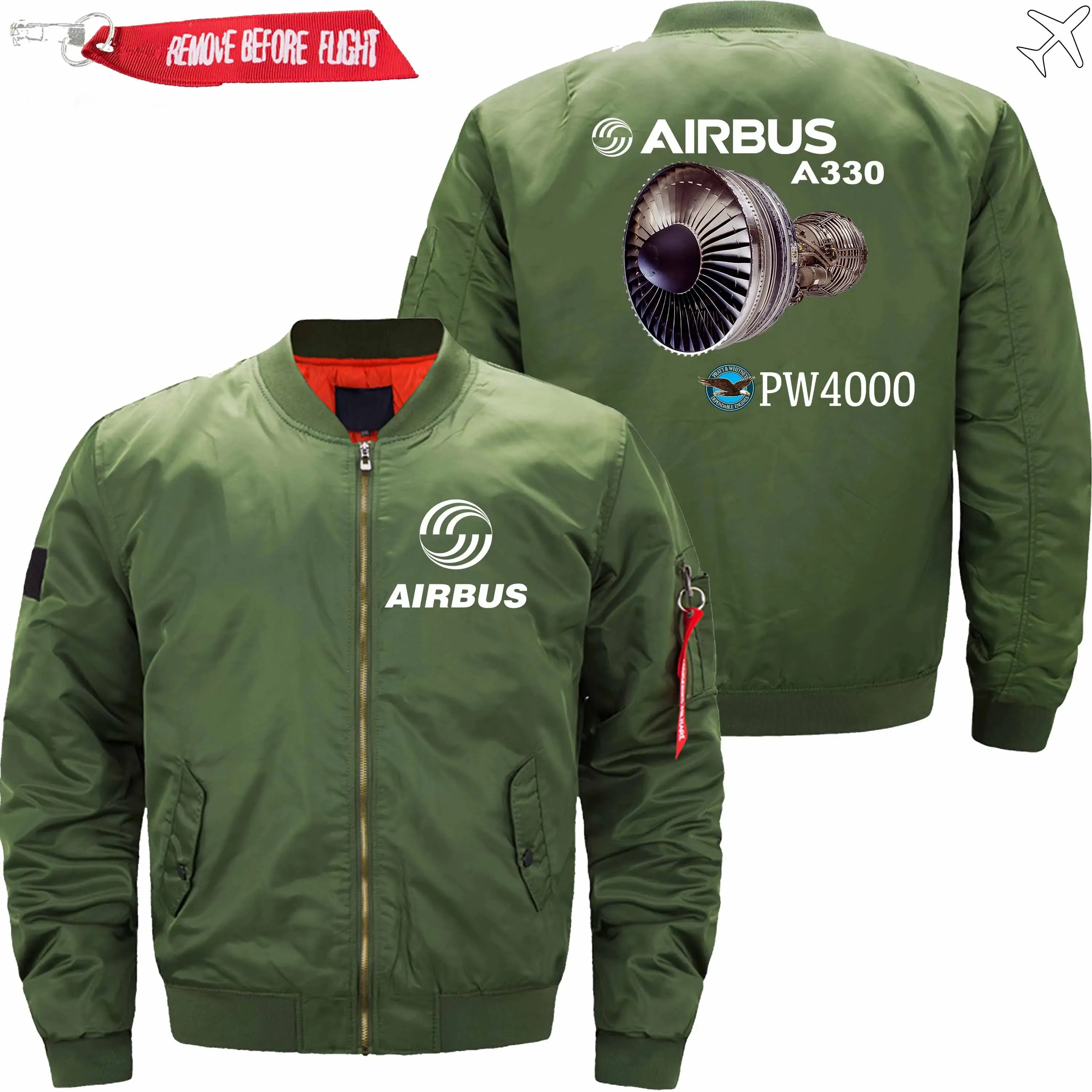 AIRBUS A330 PRATT & WHITNEY PW4000 ENGINE BOMBER FLIGHT AVIATOR JACKET