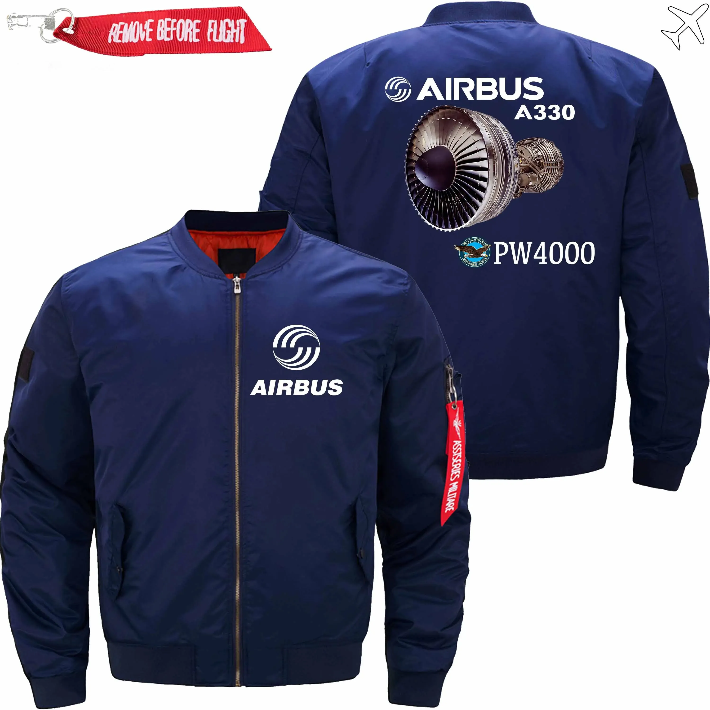 AIRBUS A330 PRATT & WHITNEY PW4000 ENGINE BOMBER FLIGHT AVIATOR JACKET