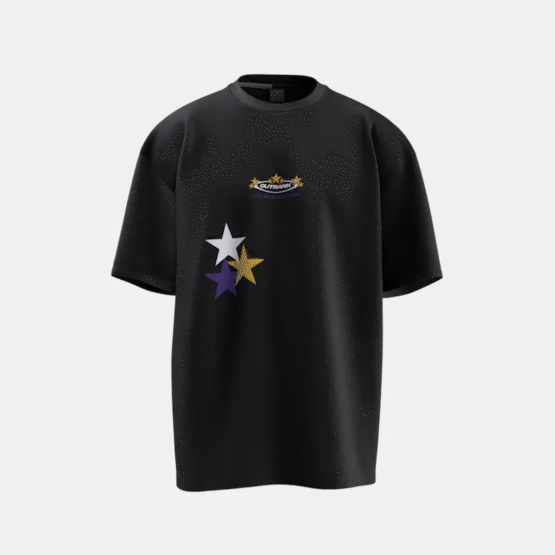 Among The Stars Embroidered And Printed T-shirt