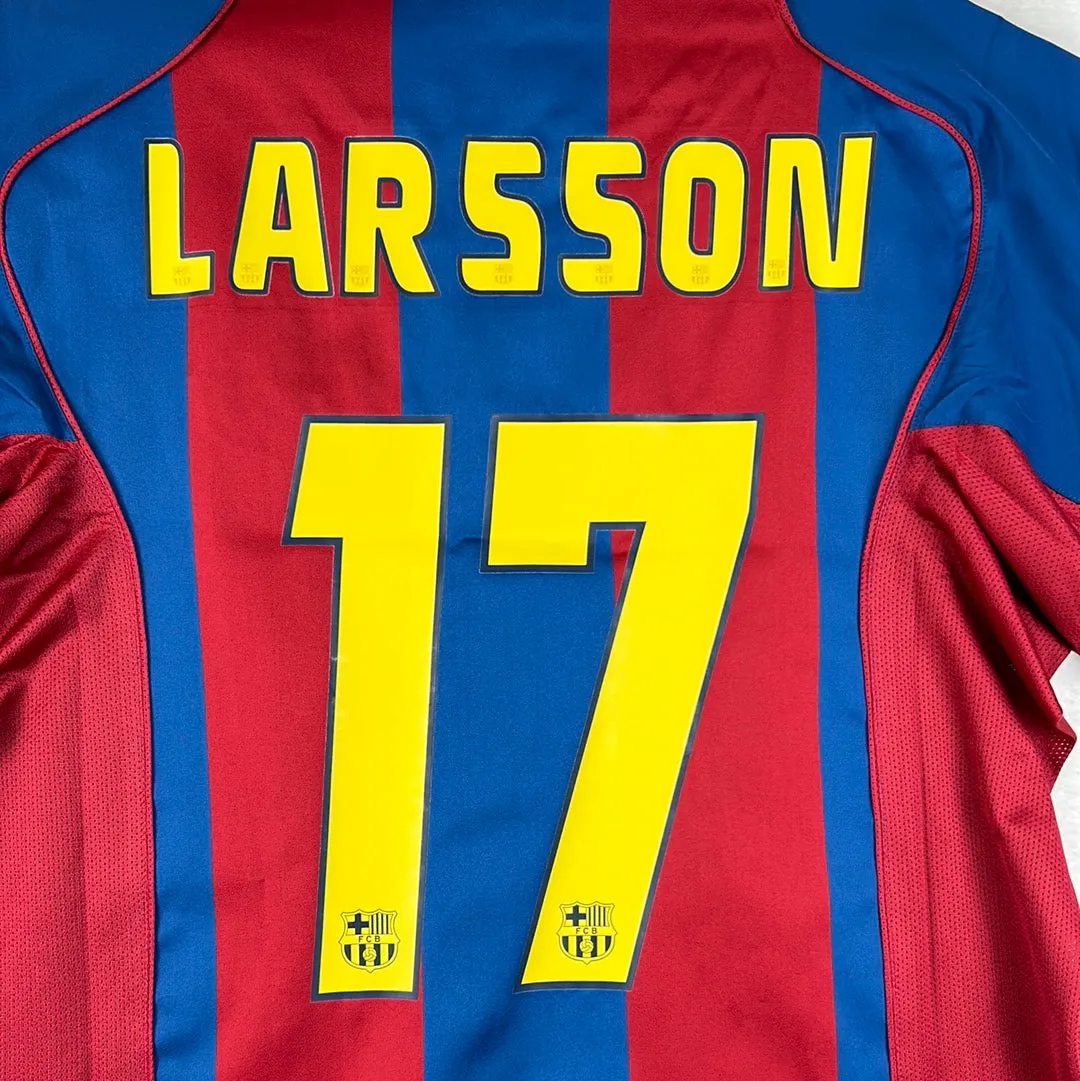 Barcelona 2004-2005 Home Shirt - Larsson 17 - Mint Condition