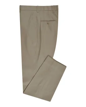 Beige Cotton Twill Dress Pant