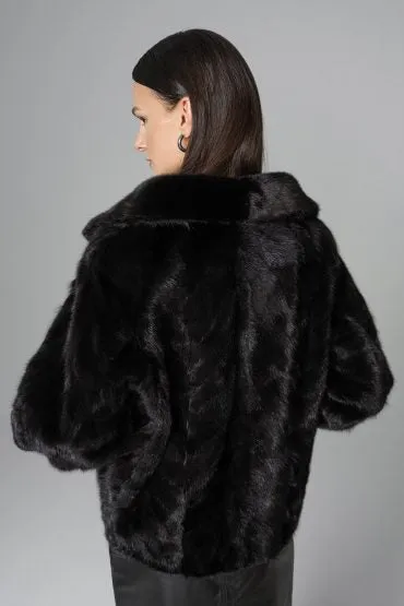 Black Luxury Genuine Mink Fur Jacket