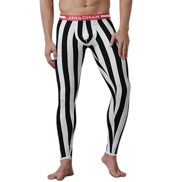 Bodybuilding Stripes High Elastic Long Johns