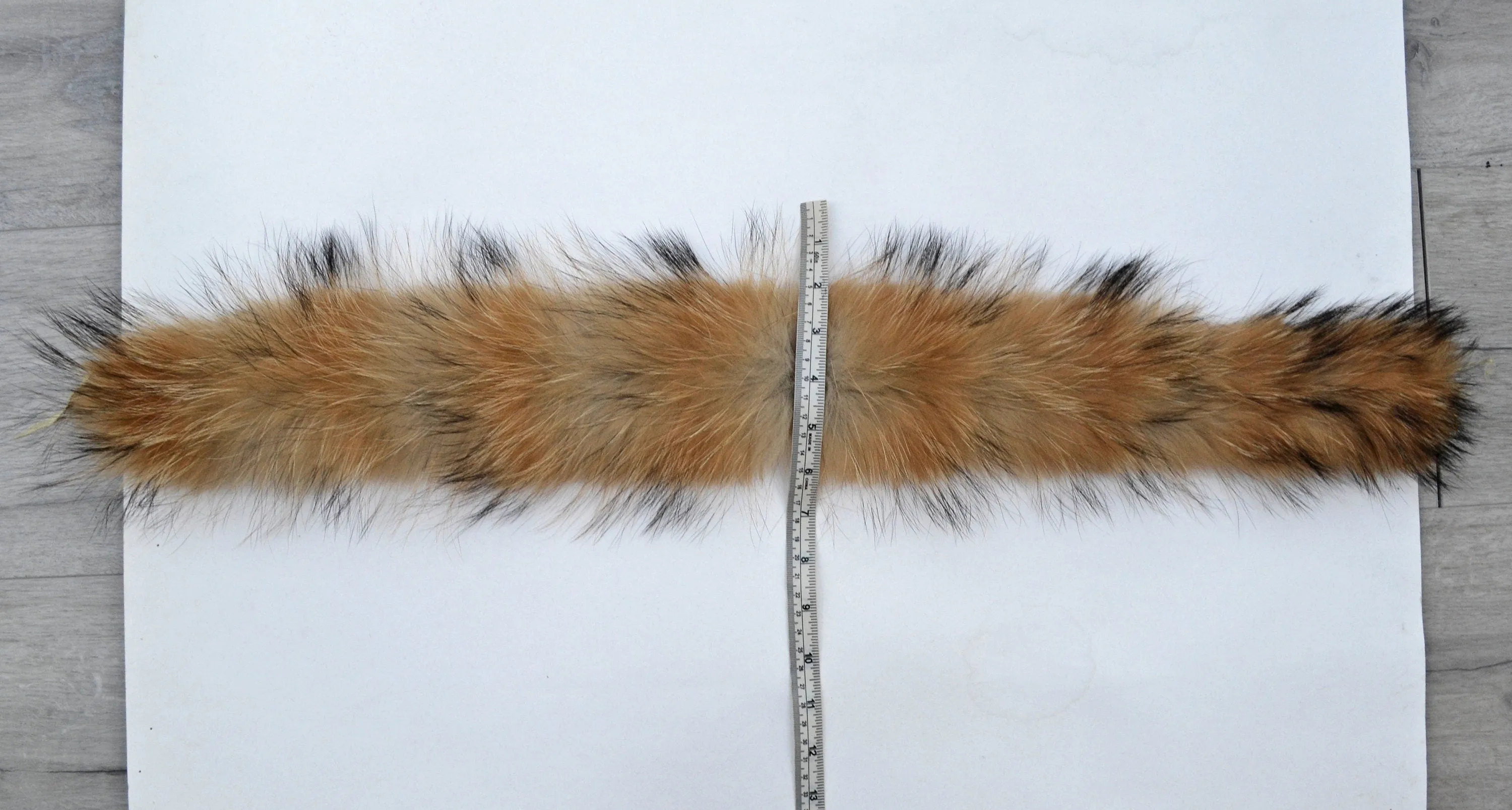 BY ORDER, 70 cm Real Raccoon Fur Collar, Fur Trim for Hoodies, Raccoon Fur Collar, Fur Scarf, Fur Ruff, Raccoon Fur Hood, Raccoon Fur