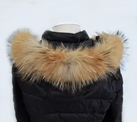 BY ORDER, 70 cm Real Raccoon Fur Collar, Fur Trim for Hoodies, Raccoon Fur Collar, Fur Scarf, Fur Ruff, Raccoon Fur Hood, Raccoon Fur