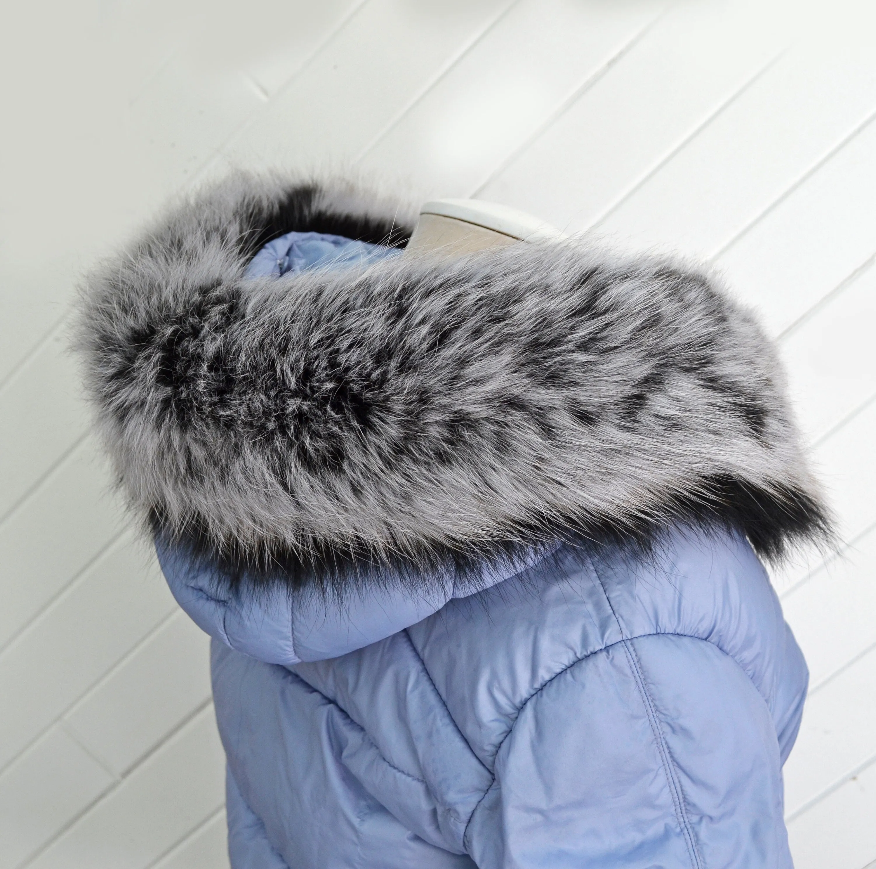 BY ORDER Fox (Tail) XXL Triple Real Fox Fur Trim Hood, Fur collar trim, Fox Fur Collar, Fur Scarf, Fur Ruff, Fur Jacket, Fur stripe, Real