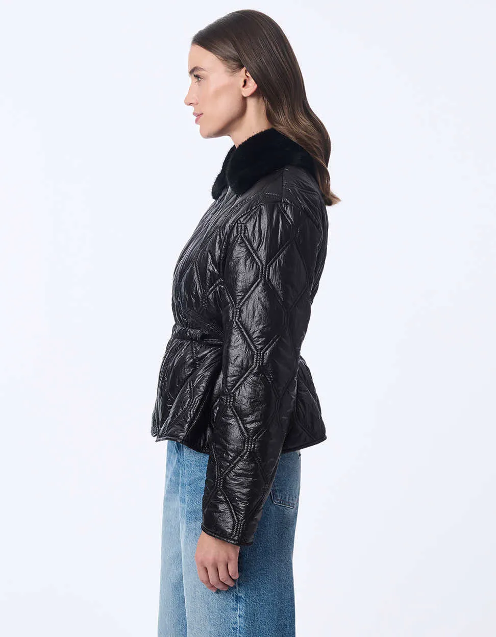 Celestial Shiny Quilted Jacket