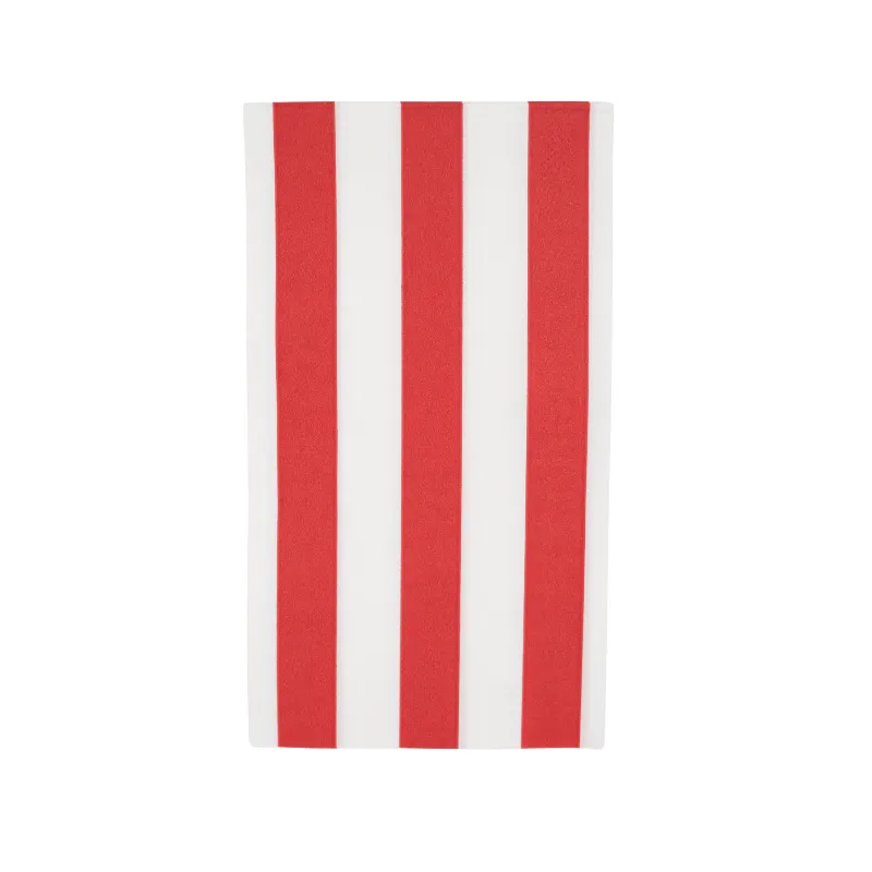 Cherry Red Cabana Stripe Guest Napkins