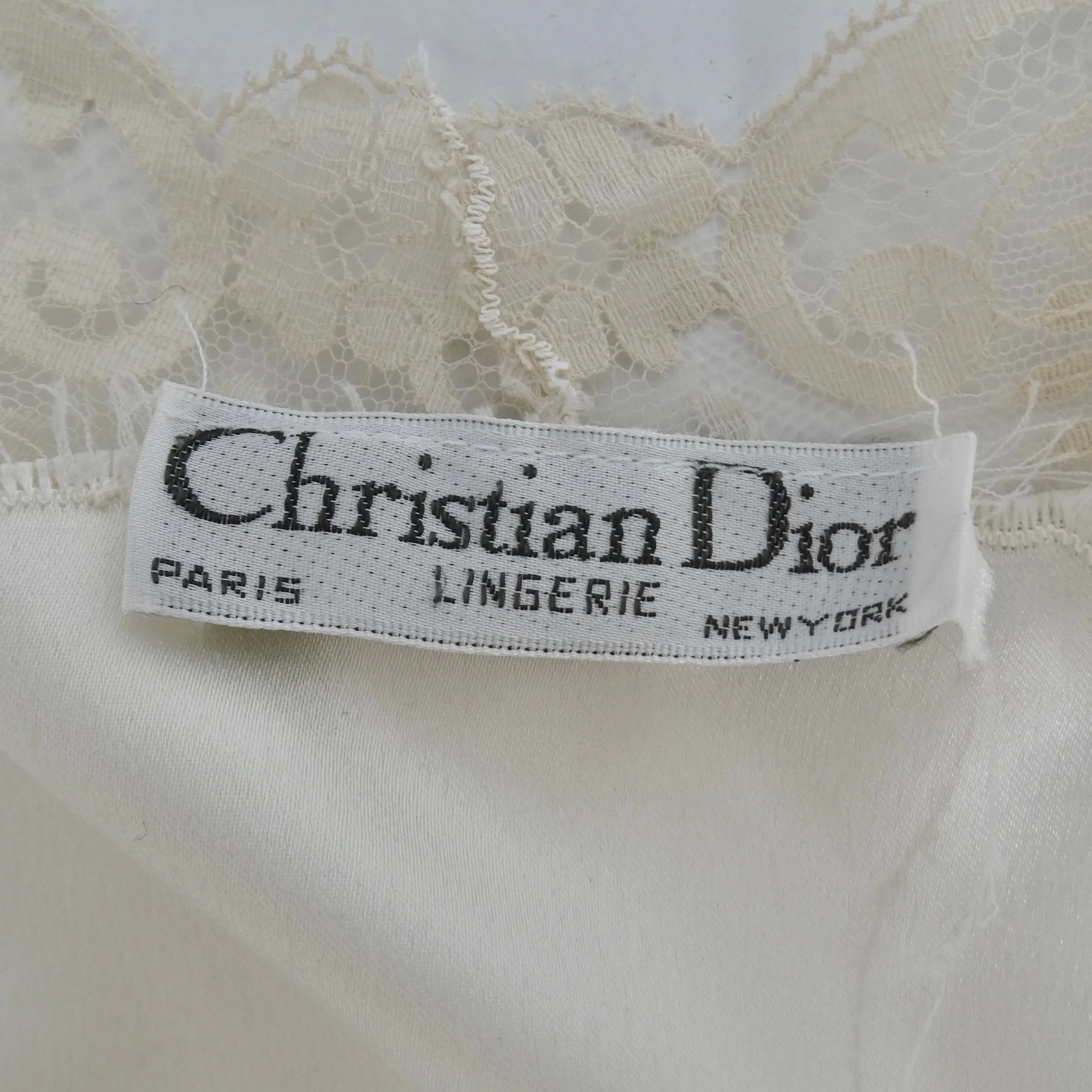 Christian Dior 1980s Ivory Satin Slip Dress and Blouse Set