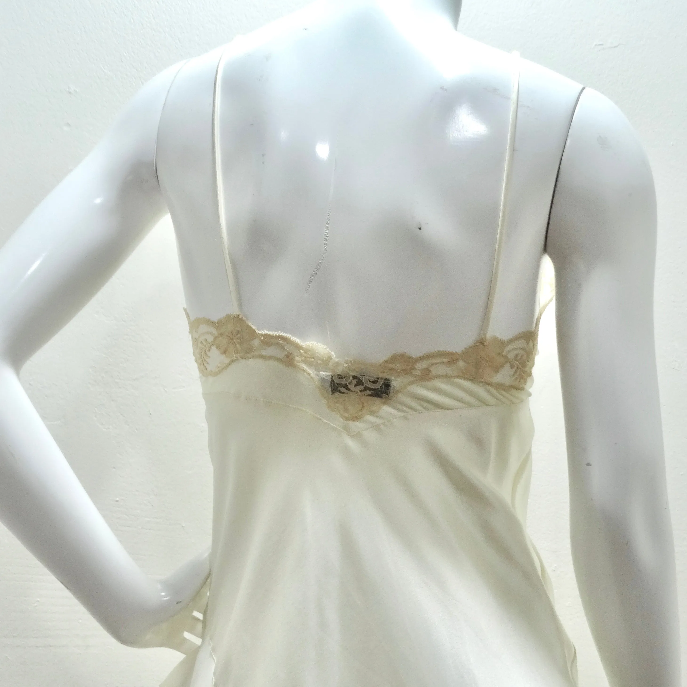 Christian Dior 1980s Ivory Satin Slip Dress and Blouse Set