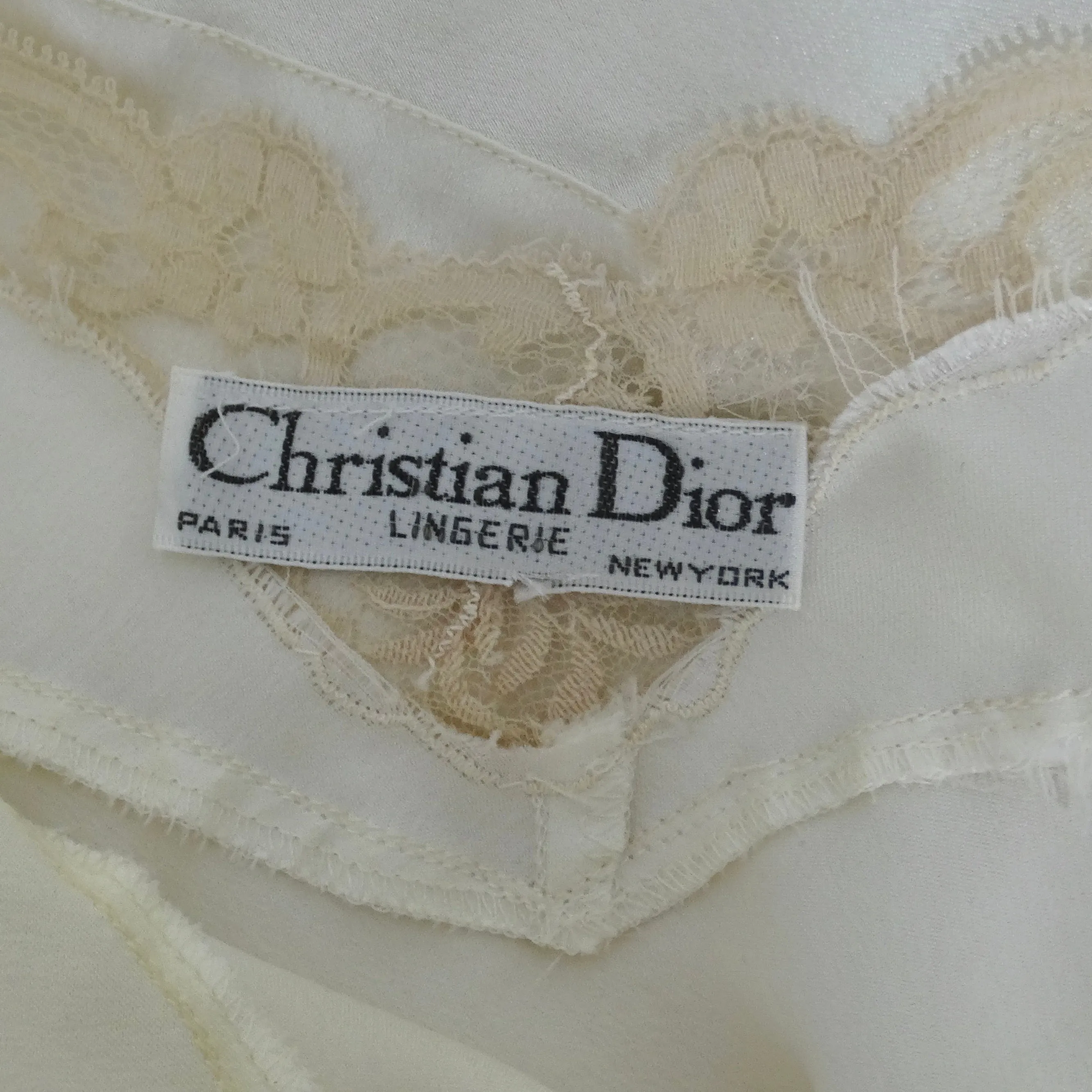 Christian Dior 1980s Ivory Satin Slip Dress and Blouse Set