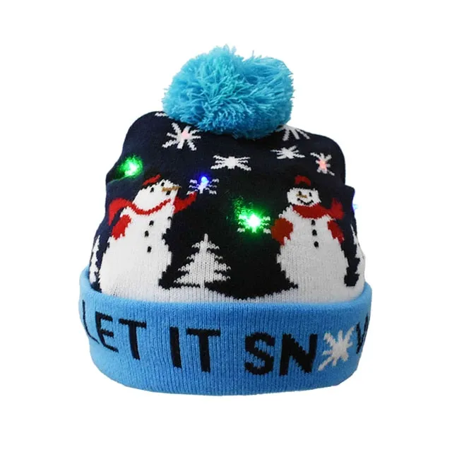 Christmas LED Hat Light Up Knitted Beanie Holiday Hat, Best Christmas Gift For Kids Adults