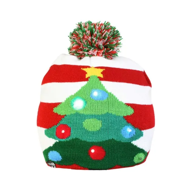 Christmas LED Hat Light Up Knitted Beanie Holiday Hat, Best Christmas Gift For Kids Adults