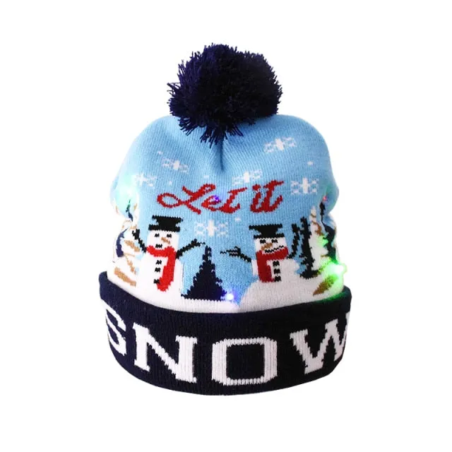 Christmas LED Hat Light Up Knitted Beanie Holiday Hat, Best Christmas Gift For Kids Adults