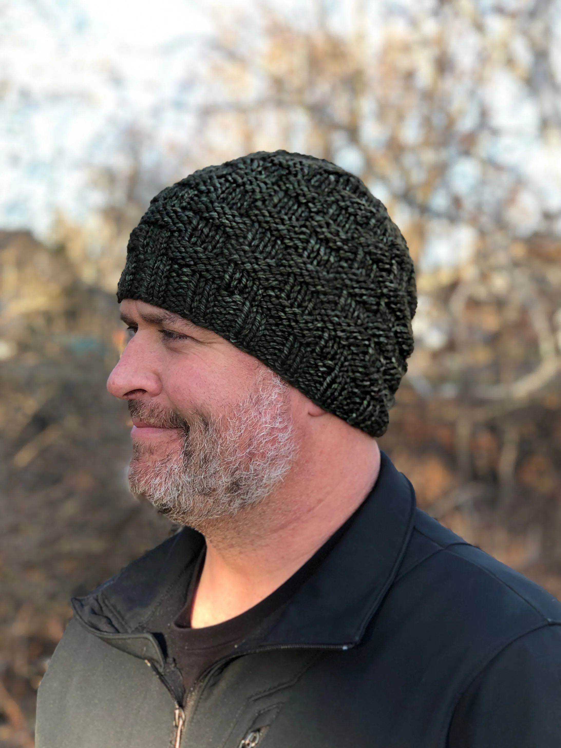 Classic Men's Basket Weave Beanie | LUXURY Handmade 100% Merino Wool Knit Beanie | Malabrigo Chunky | ADULT size | Ready To Ship