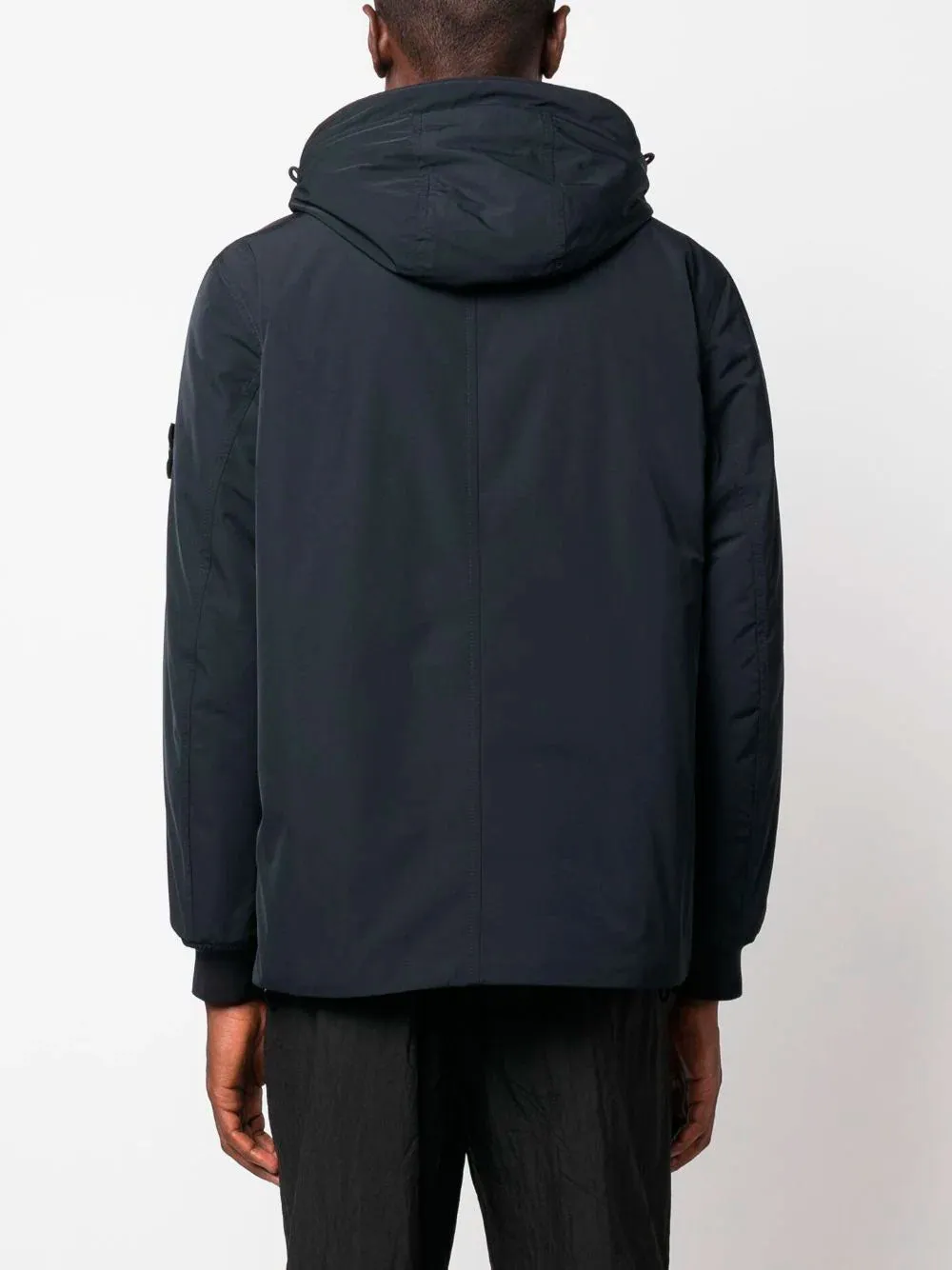 Compass-motif hooded parka