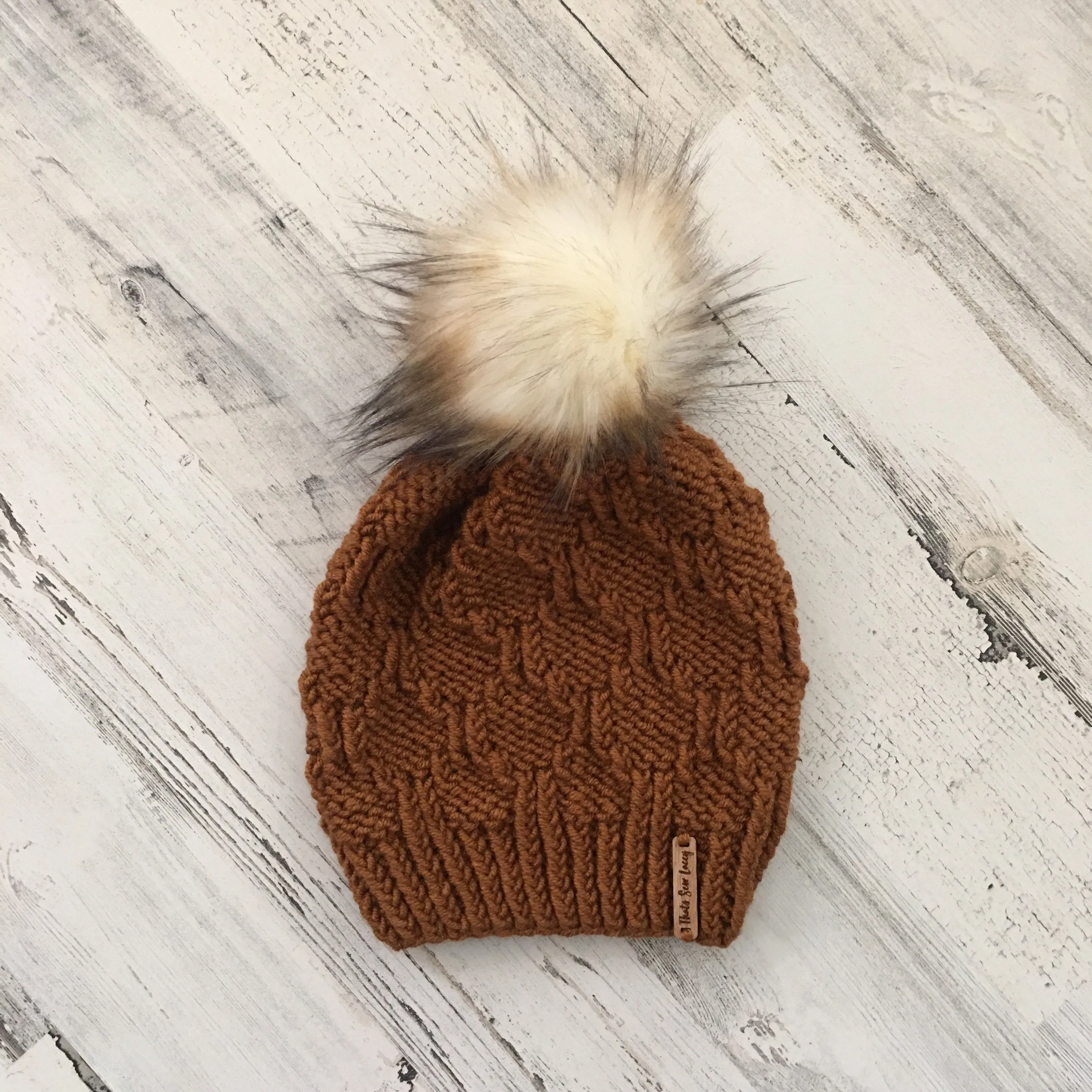 Diamonte Beanie - Faux Fur Pom