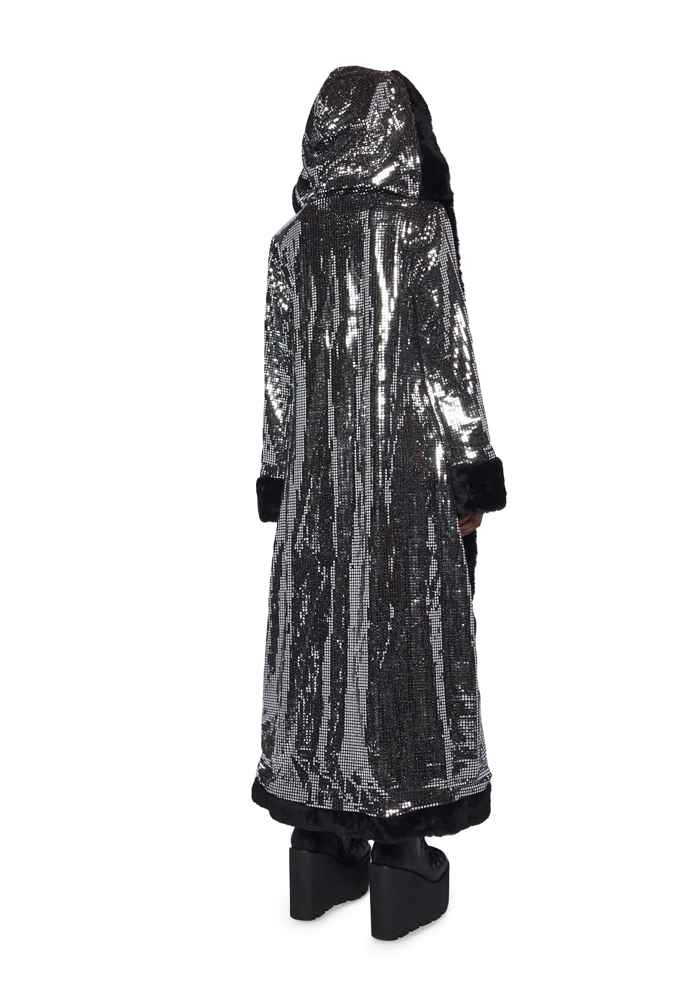 Disco Fusion Hooded Duster - Silver