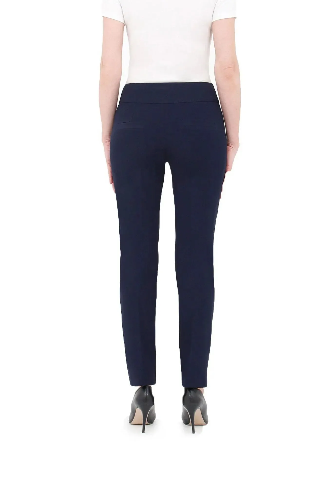 Dress Pants Comfort High Waist Straight Leg Pants (Navy)