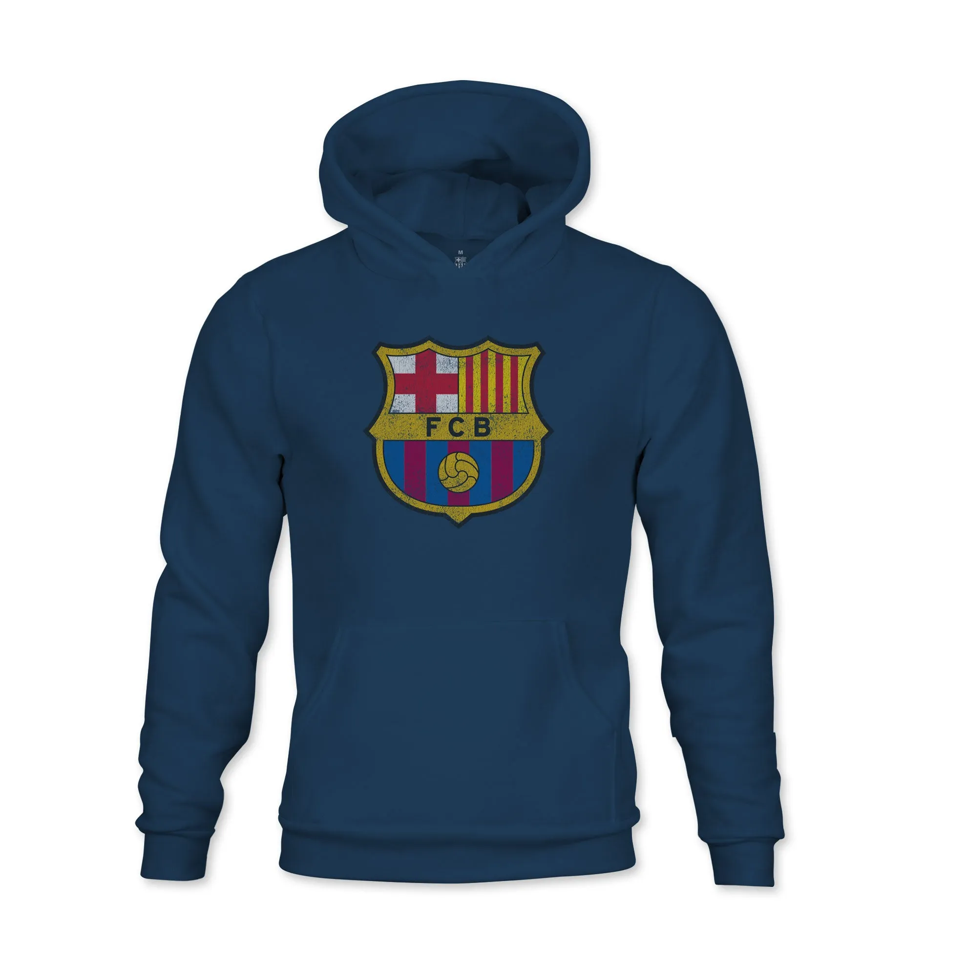 FC Barcelona Color Badge Youth Fleece Pullover Hoodie - Navy