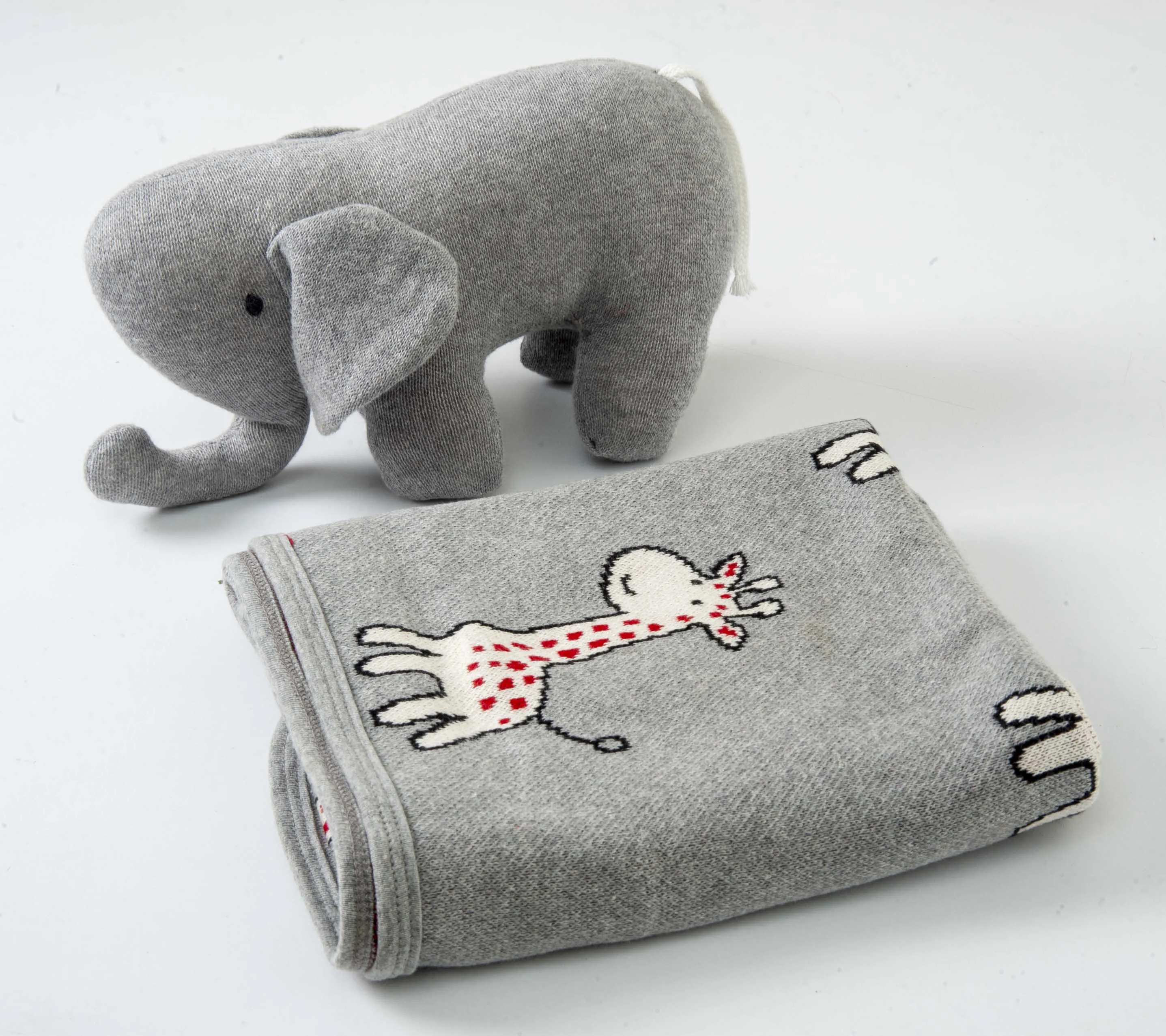 Gift Set of 2 (Blanket with Elephant) | 100% Organic Cotton