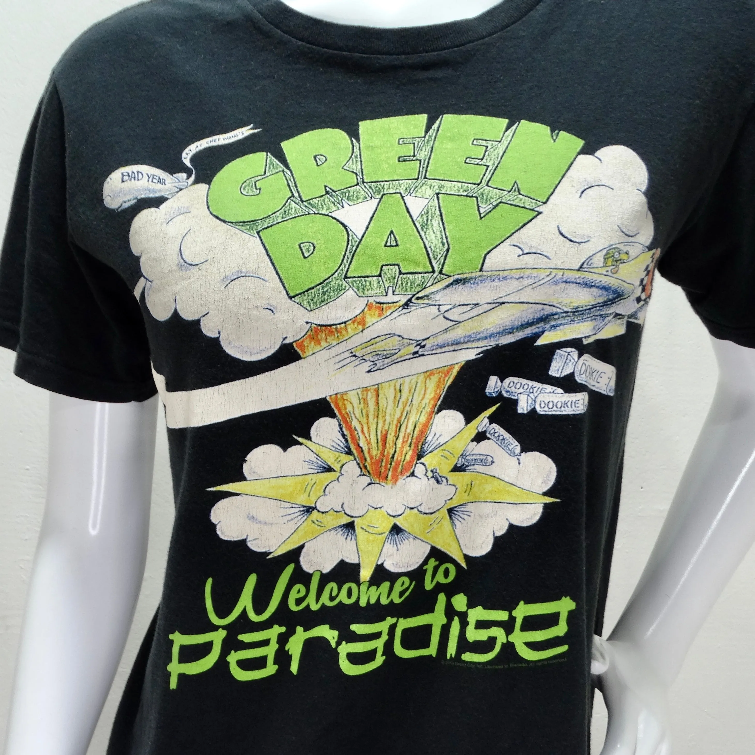 Green Day 1990s Black T Shirt