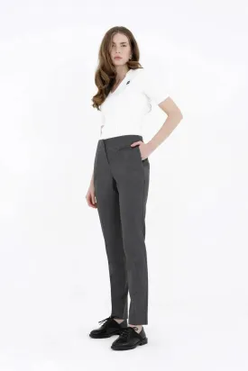 Grey Dress Pants Comfort High Waist Straight Leg Pants