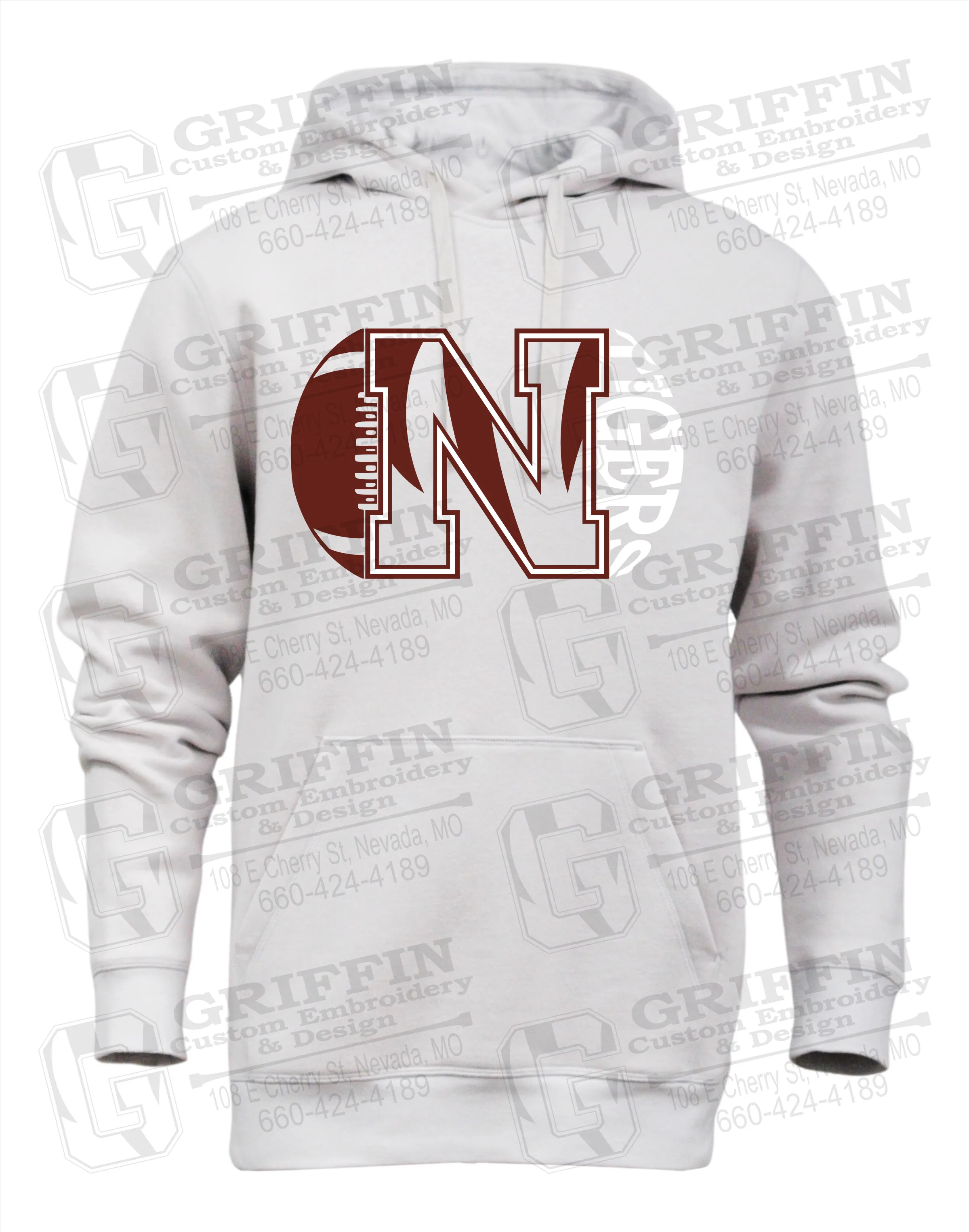 Heavyweight Fleece Hoodie - Football - Nevada Tigers 20-S