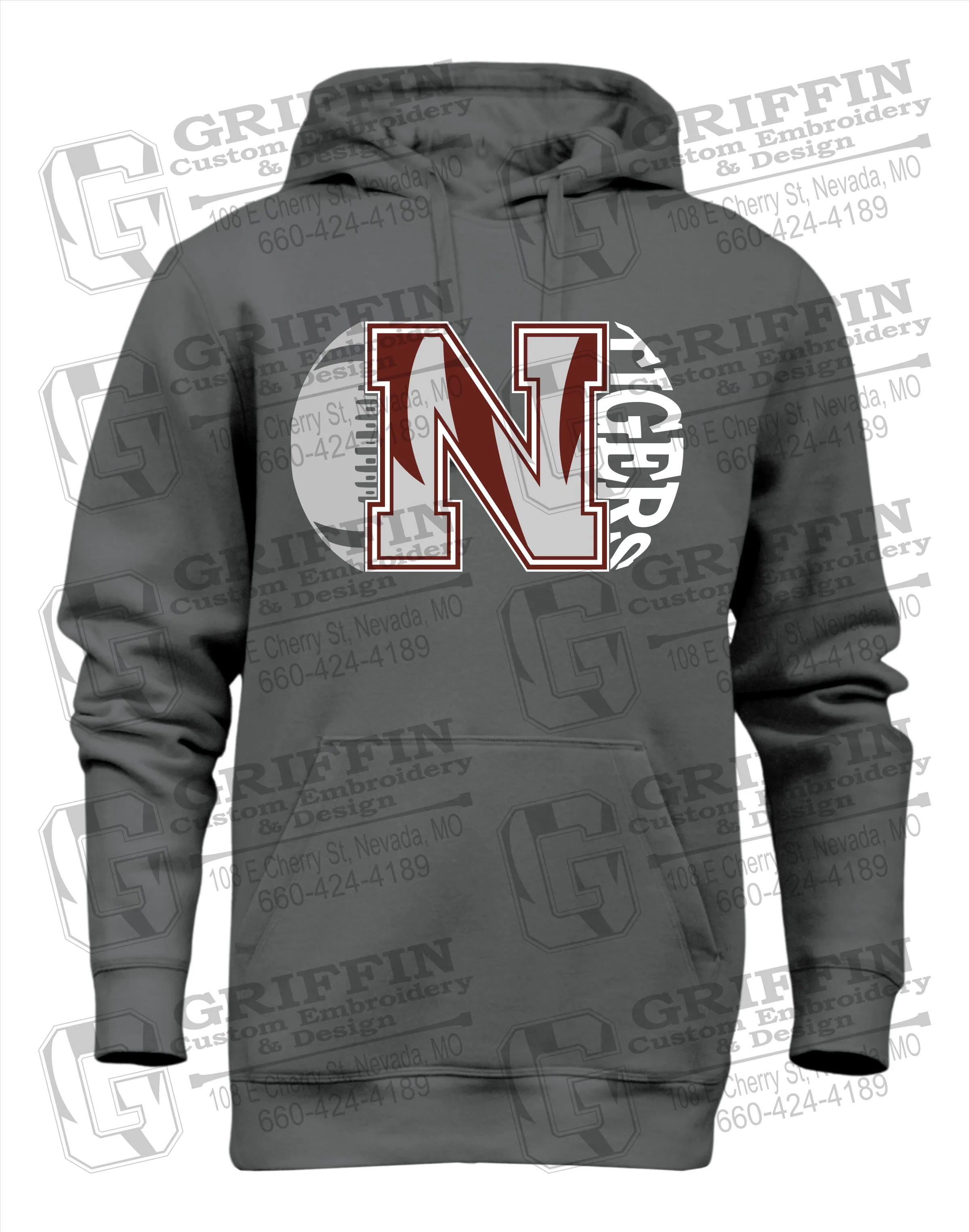 Heavyweight Fleece Hoodie - Football - Nevada Tigers 20-S