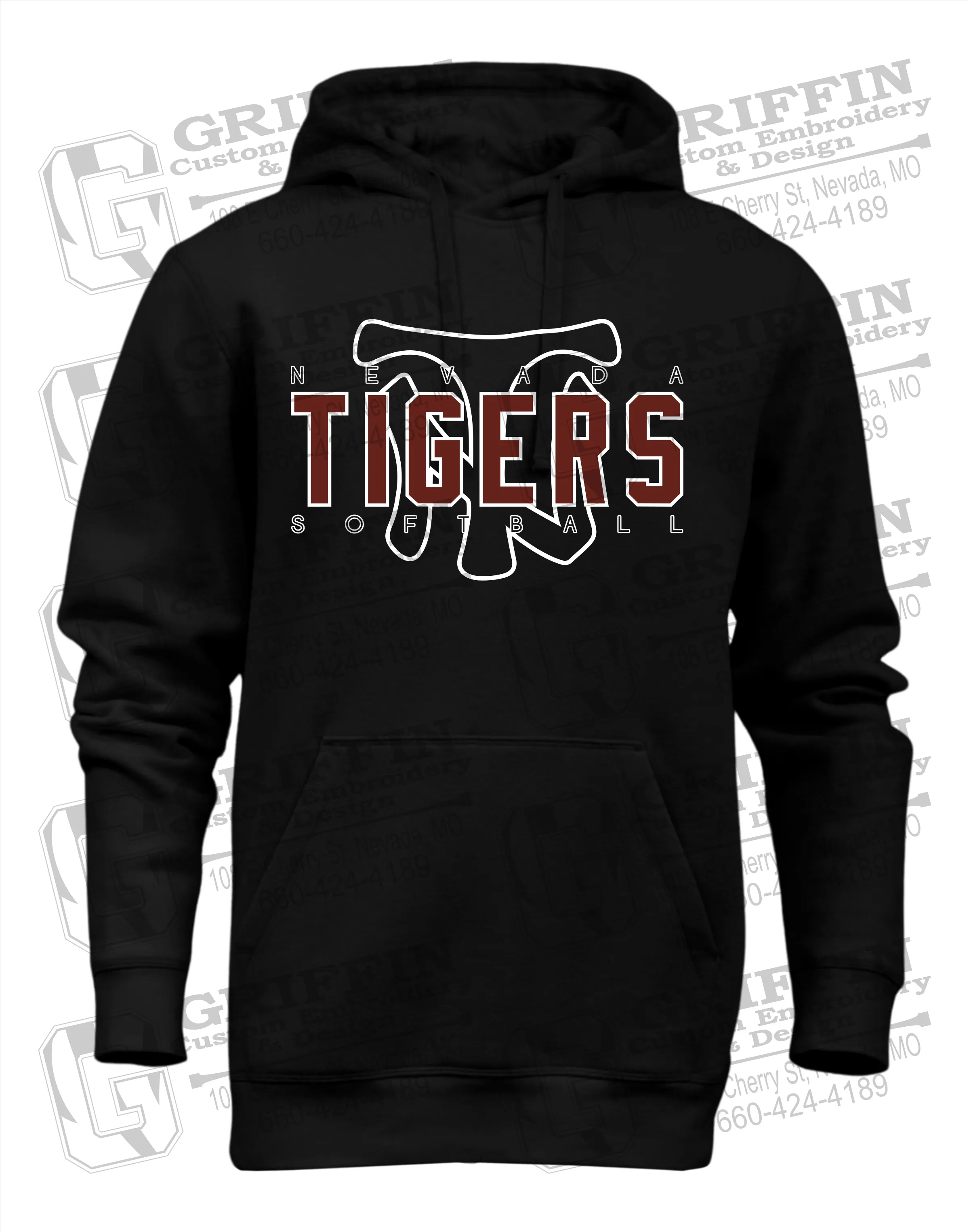 Heavyweight Fleece Hoodie - Softball - Nevada Tigers 25-K