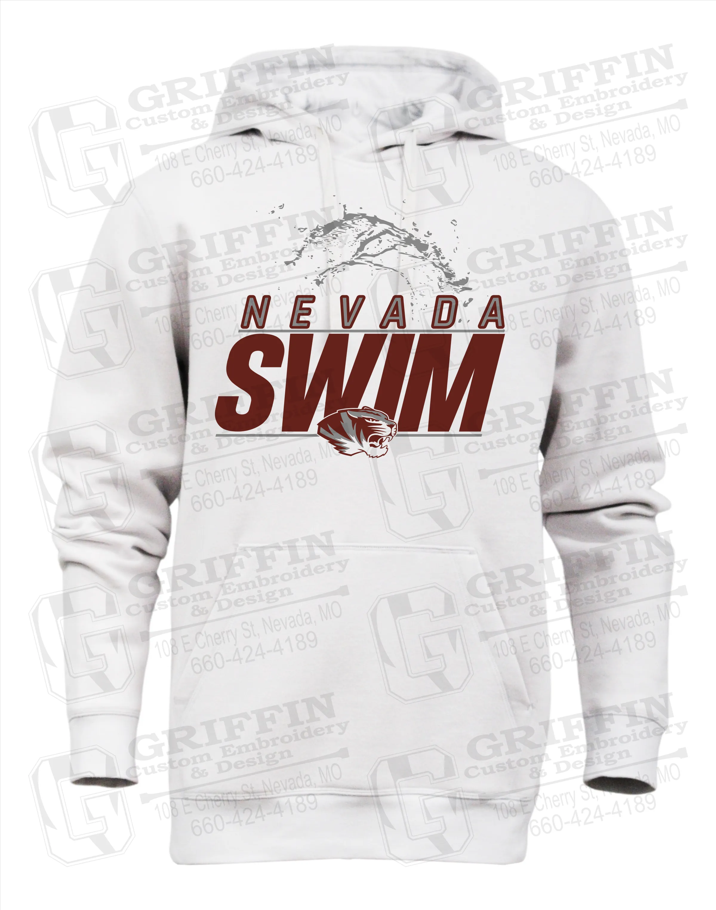 Heavyweight Fleece Hoodie - Swimming - Nevada Tigers 23-W