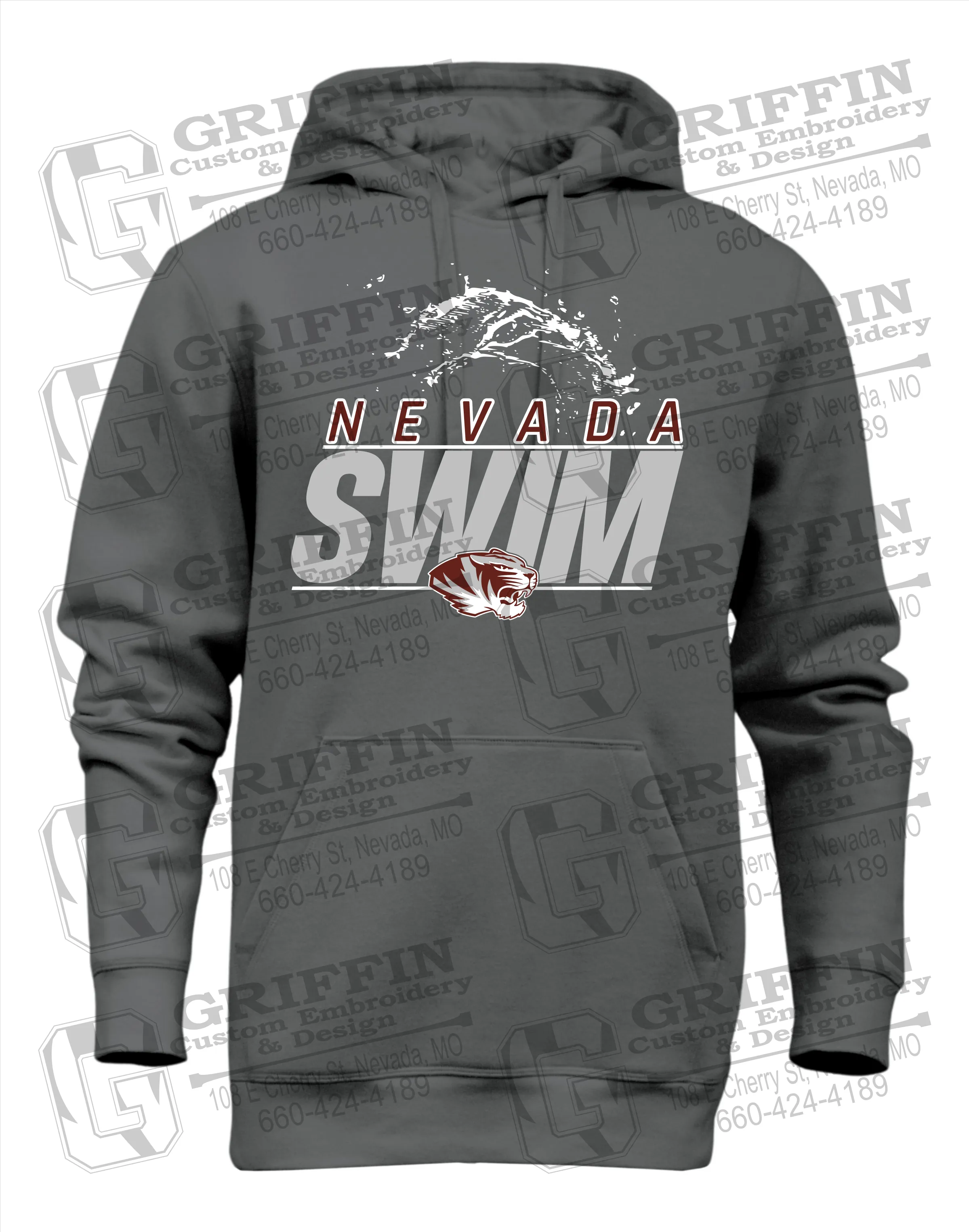 Heavyweight Fleece Hoodie - Swimming - Nevada Tigers 23-W