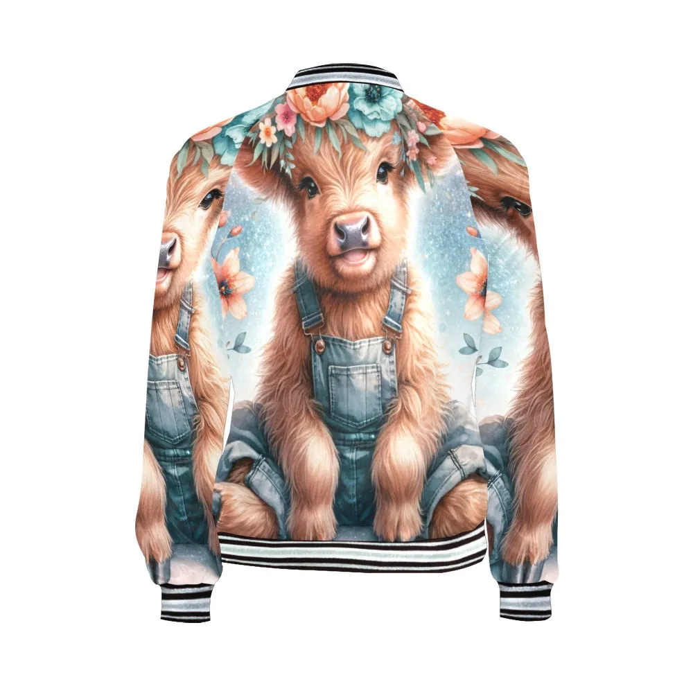 Highland Cow awd1159 Bomber Jacket for Women