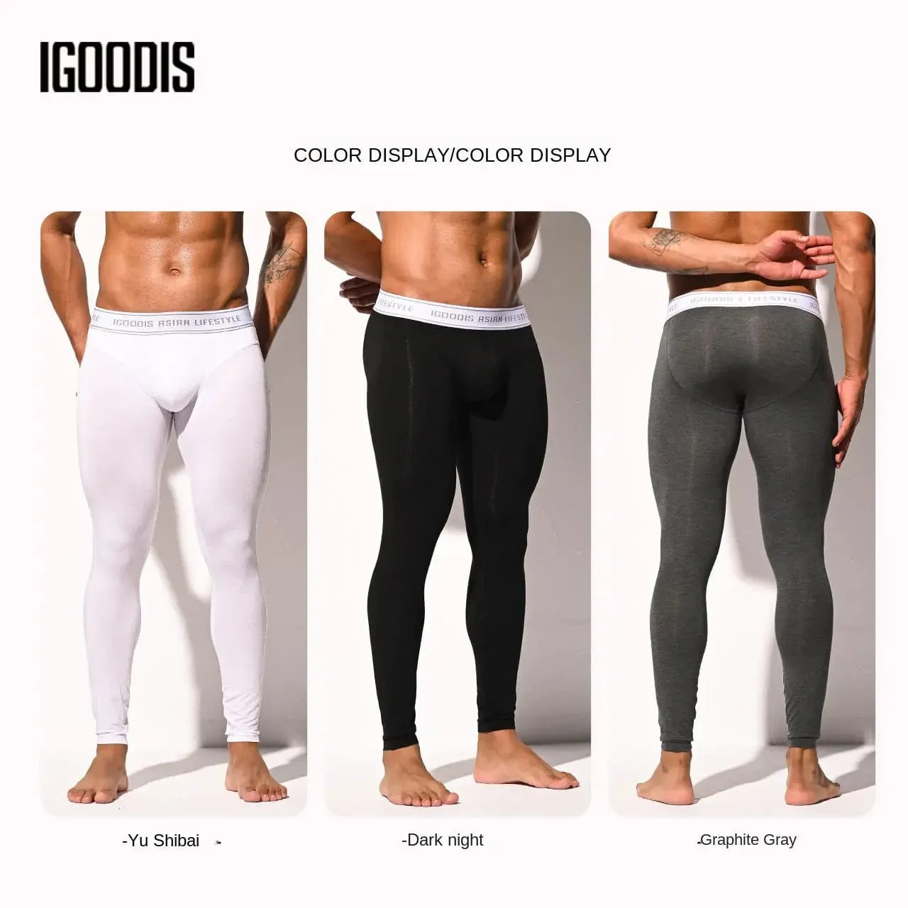 IGOOIDS Long Long Johns Thin Solid Color