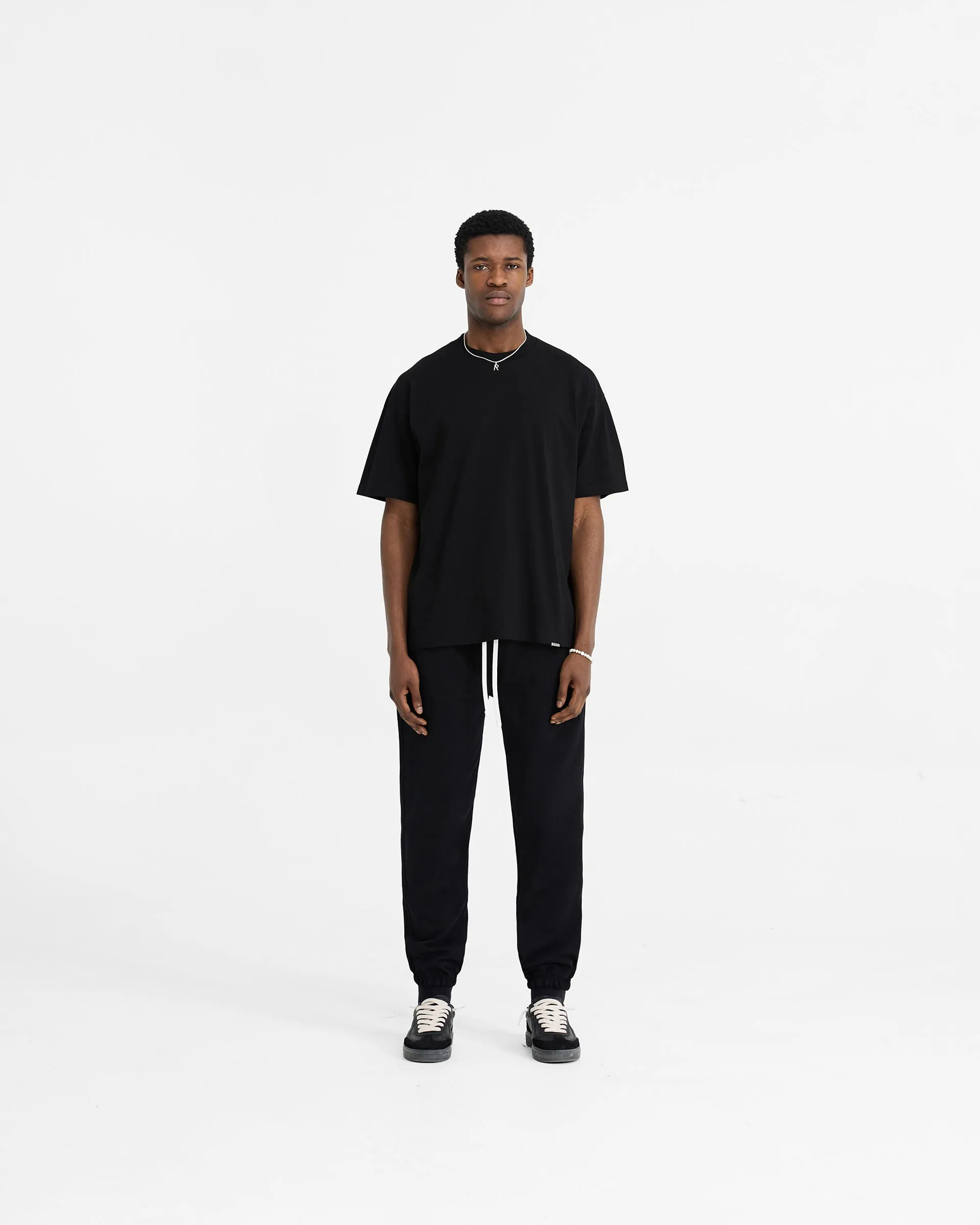 Initial Cuffed Sweatpant - Black