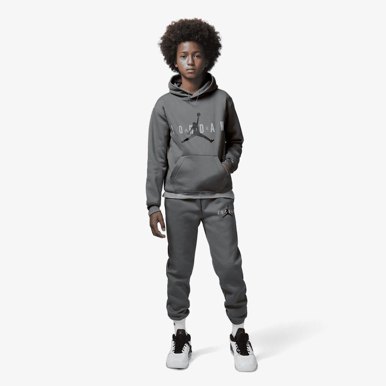 Jordan Jumpman Sustainable Youth Pullover Hoodie - Grey