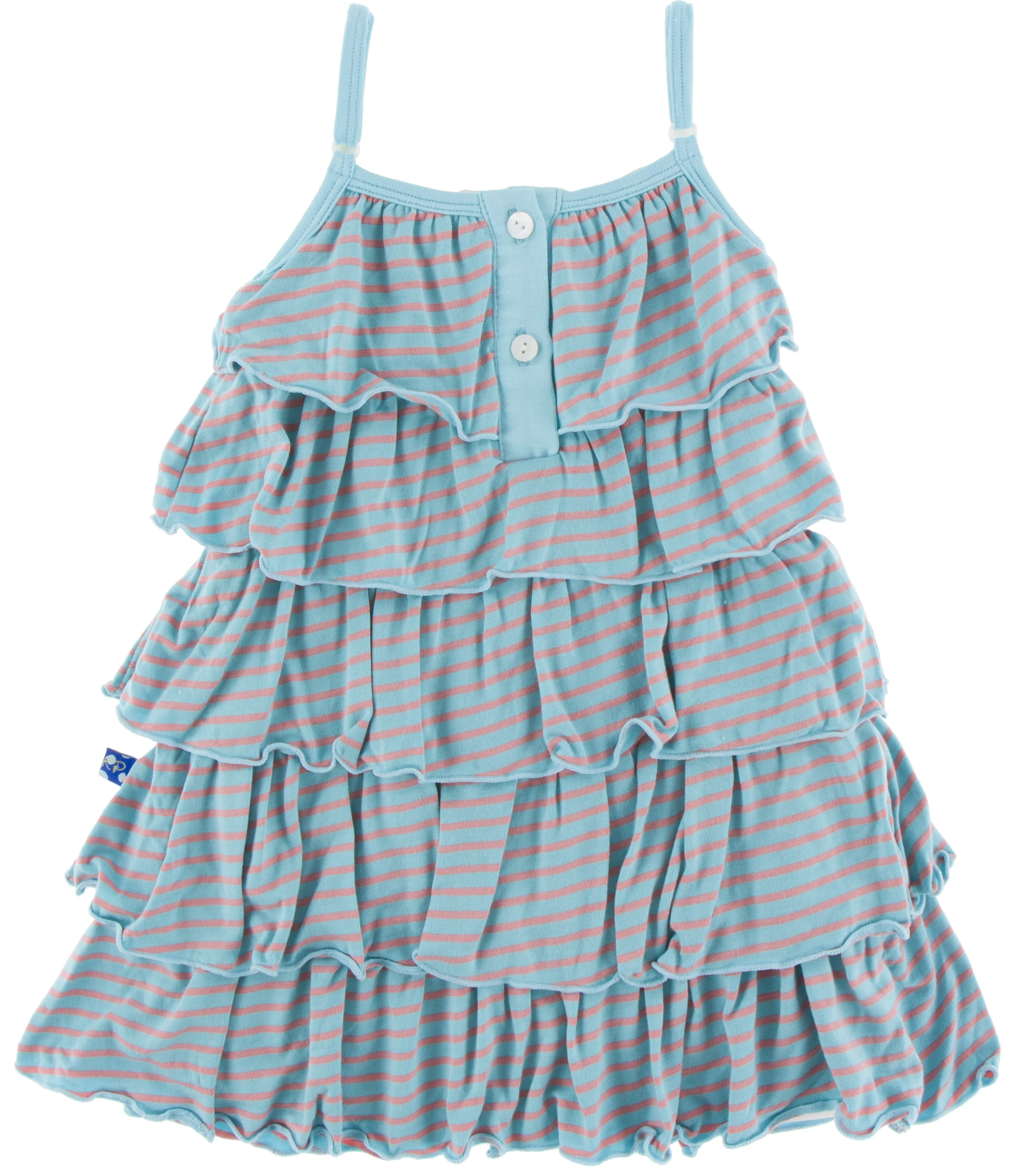 KicKee Pants Strawberry Stripe Tiered Ruffle Dress