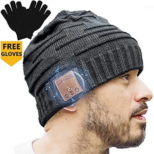 Knit Bluetooth Beanie Winter Music Hat Headphones.