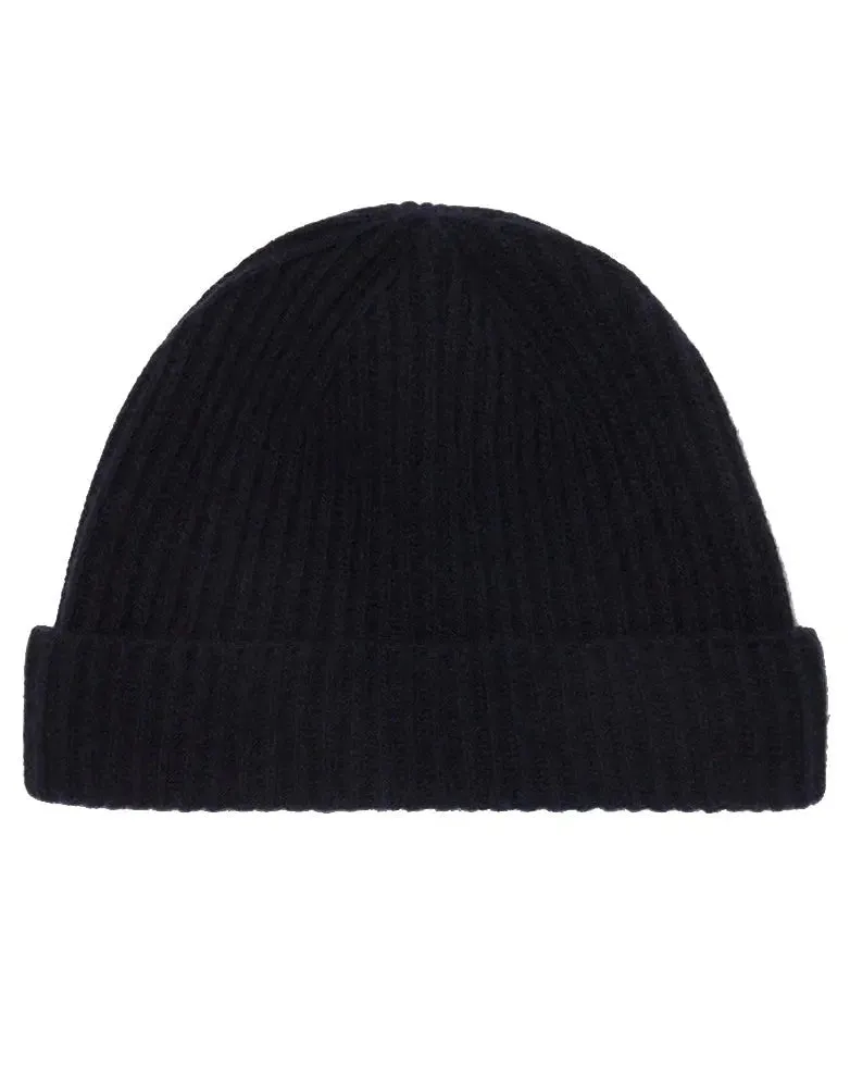 Lambswool Beanie Hat - Navy